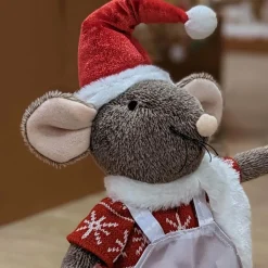 Père Noël, Animaux Et Personnage|KAEMINGK Souris de Noël (H59 cm) Milo le cuisto Rouge