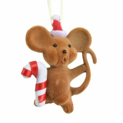 Décoration De Sapin|KAEMINGK Souris de Noël (H9 cm) Patzy Marron