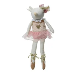Père Noël, Animaux Et Personnage|KAEMINGK Souris de Noël (H37 cm) Salomé Danseuse ballerine Pêche Rose
