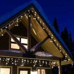 Guirlande Lumineuse|EMINZA Stalactite lumineuse 11 m 259 LED câble noir Stars Blanc chaud Blanc Chaud - câble noir