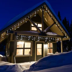 Guirlande Lumineuse|KAEMINGK Stalactite lumineuse 5 m 119 LED câble noir Stars Blanc froid Blanc Froid - câble noir