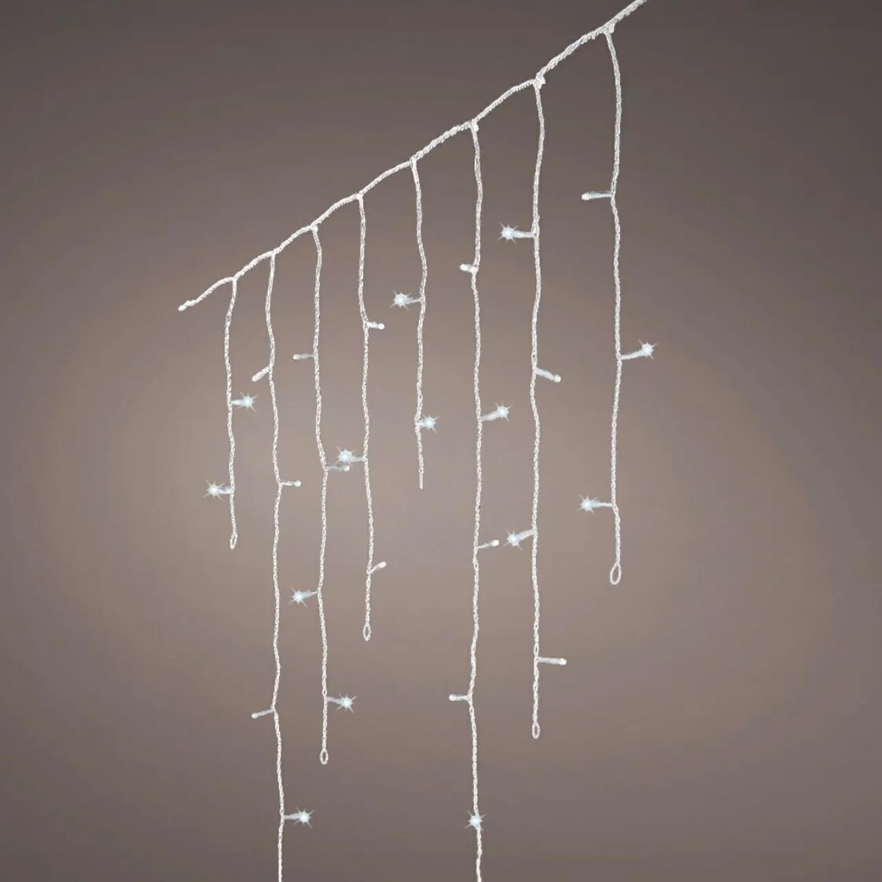 Guirlande Lumineuse|EMINZA Stalactite lumineuse 20 m 490 LED câble transparent Stars Bicolore Blanc froid et bleu Bicolore Bleu / Blanc froid - câble transparent