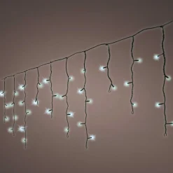 Guirlande Lumineuse|EMINZA Stalactite lumineuse 11 m 259 LED câble noir Stars Blanc froid Blanc Froid - câble noir