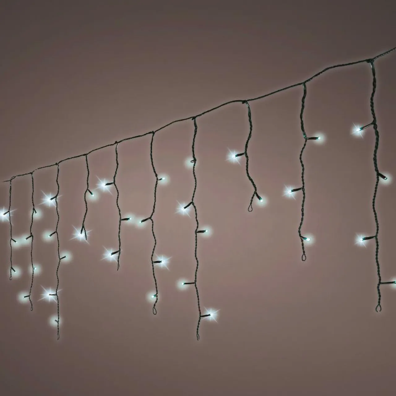 Guirlande Lumineuse|EMINZA Stalactite lumineuse 11 m 259 LED câble noir Stars Blanc froid Blanc Froid - câble noir