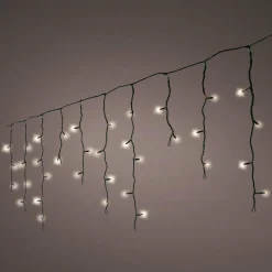 Guirlande Lumineuse|EMINZA Stalactite lumineuse 7,50 m 175 LED câble noir Blanc chaud