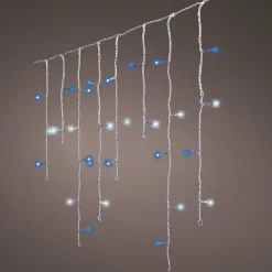 Guirlande Lumineuse|EMINZA Stalactite lumineuse 7,50 m 175 LED câble blanc Stars Bicolore Bleu et blanc froid Bicolore Bleu / Blanc froid - câble blanc