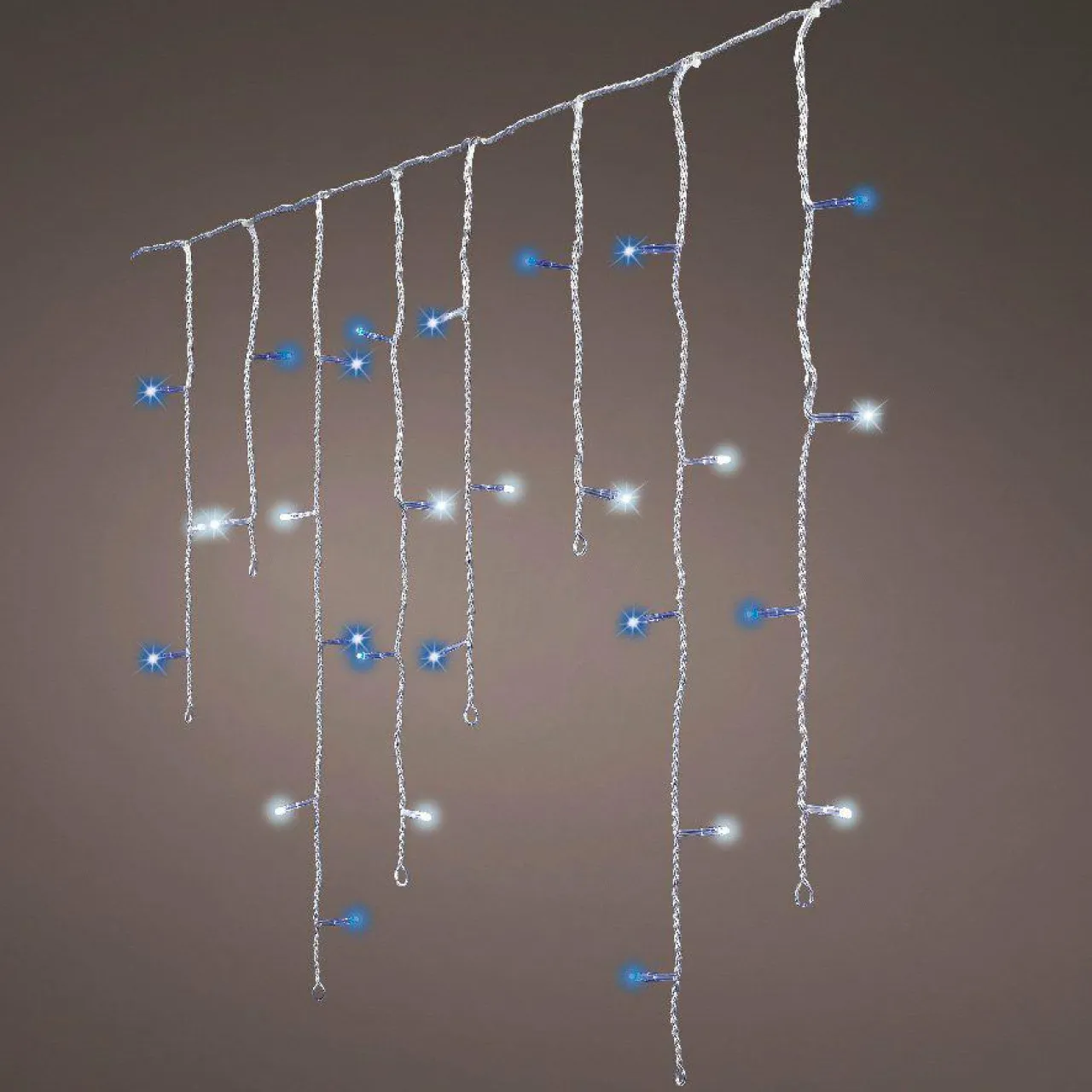 Guirlande Lumineuse|EMINZA Stalactite lumineuse 7,50 m 175 LED câble blanc Stars Bicolore Bleu et blanc froid Bicolore Bleu / Blanc froid - câble blanc