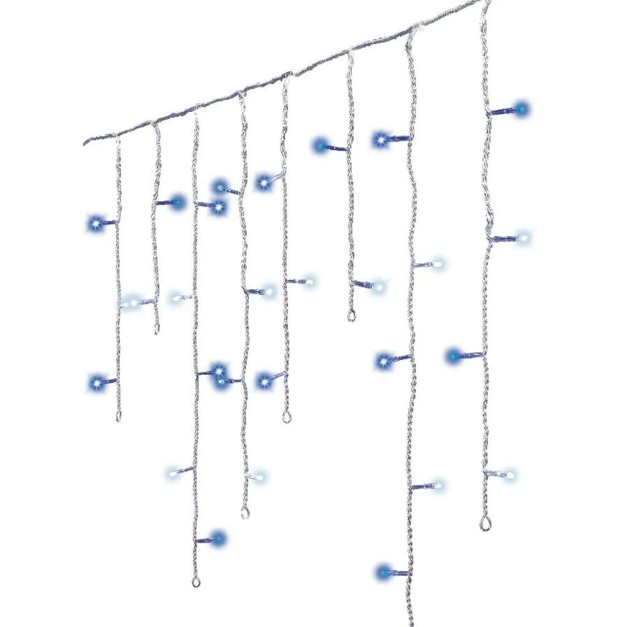 Guirlande Lumineuse|EMINZA Stalactite lumineuse 7,50 m 175 LED câble blanc Stars Bicolore Bleu et blanc froid Bicolore Bleu / Blanc froid - câble blanc