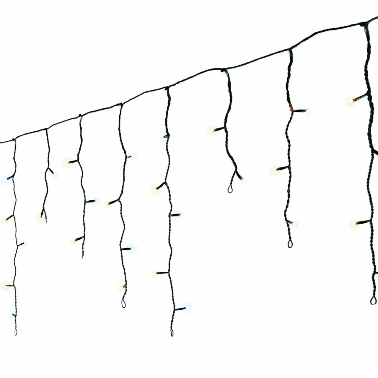Guirlande Lumineuse|EMINZA Stalactite lumineuse 20 m 490 LED câble noir Stars Bicolore Blanc chaud et froid Bicolore Blanc chaud / Froid - câble noir