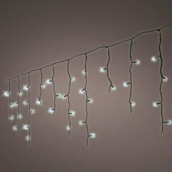 Guirlande Lumineuse|EMINZA Stalactite lumineuse 7,50 m 175 LED câble noir Blanc froid