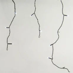 Guirlande Lumineuse|EMINZA Stalactite lumineuse 7,50 m 175 LED câble noir Blanc froid