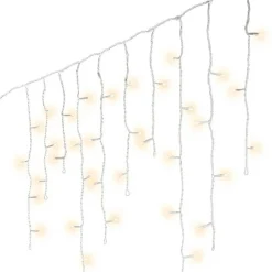 Guirlande Lumineuse Grand Format|Guirlande Lumineuse|EMINZA Stalactite lumineuse 30 m 900 LED Stars Grande hauteur XL Timer Blanc chaud Blanc Chaud - câble blanc