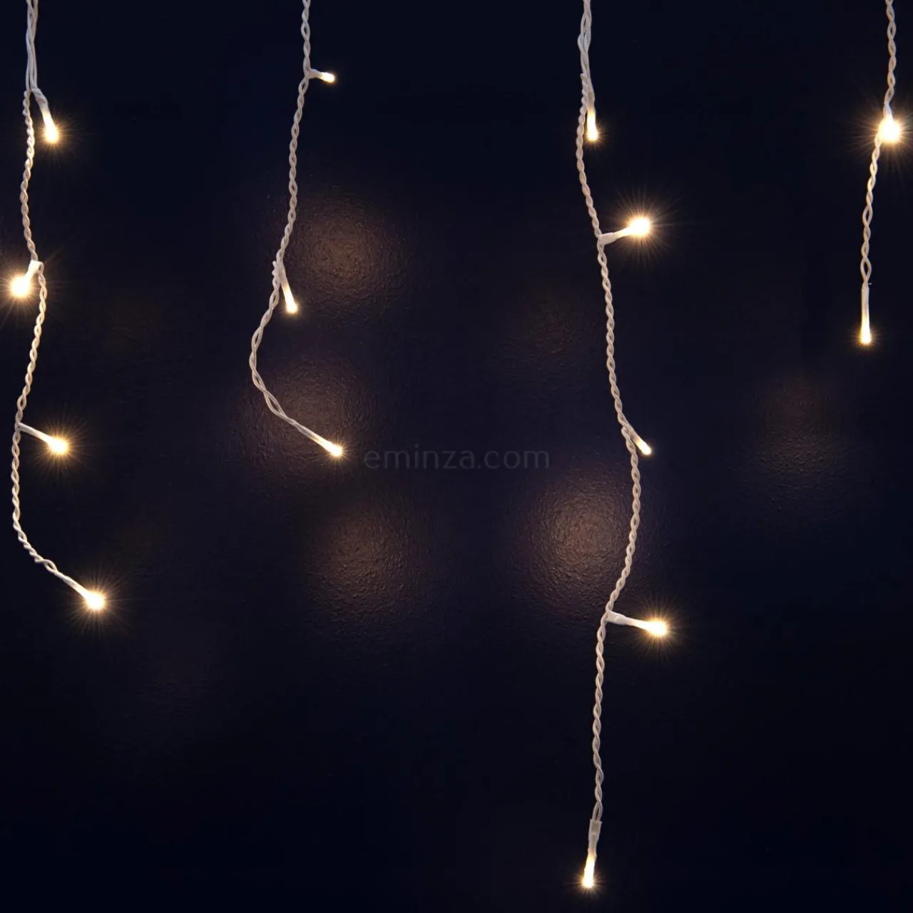 Guirlande Lumineuse|EMINZA Stalactite lumineuse 20 m 490 LED câble blanc Stars Blanc chaud Blanc Chaud - câble blanc