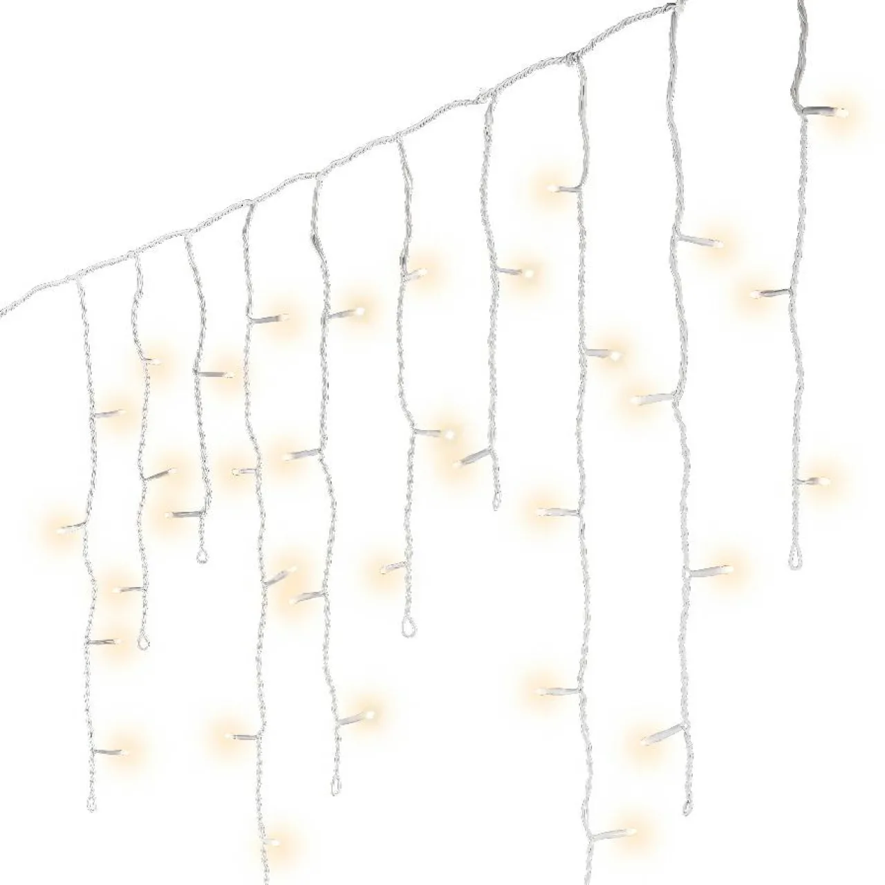 Guirlande Lumineuse|EMINZA Stalactite lumineuse 20 m 490 LED câble blanc Stars Blanc chaud Blanc Chaud - câble blanc