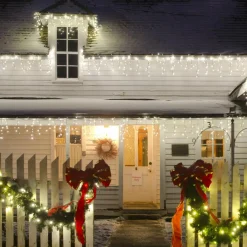 Guirlande Lumineuse|KAEMINGK Stalactite lumineuse 11 m 259 LED câble noir Stars Blanc froid Blanc Froid - câble noir