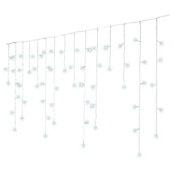 Guirlande Lumineuse Grand Format|Guirlande Lumineuse|EMINZA Stalactite lumineuse 30 m 900 LED Stars Grande hauteur XL Timer Blanc froid Blanc Froid - câble blanc