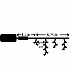 Guirlande Lumineuse|KAEMINGK Stalactite lumineuse à piles 7 m 192 LED Durawise Blanc froid