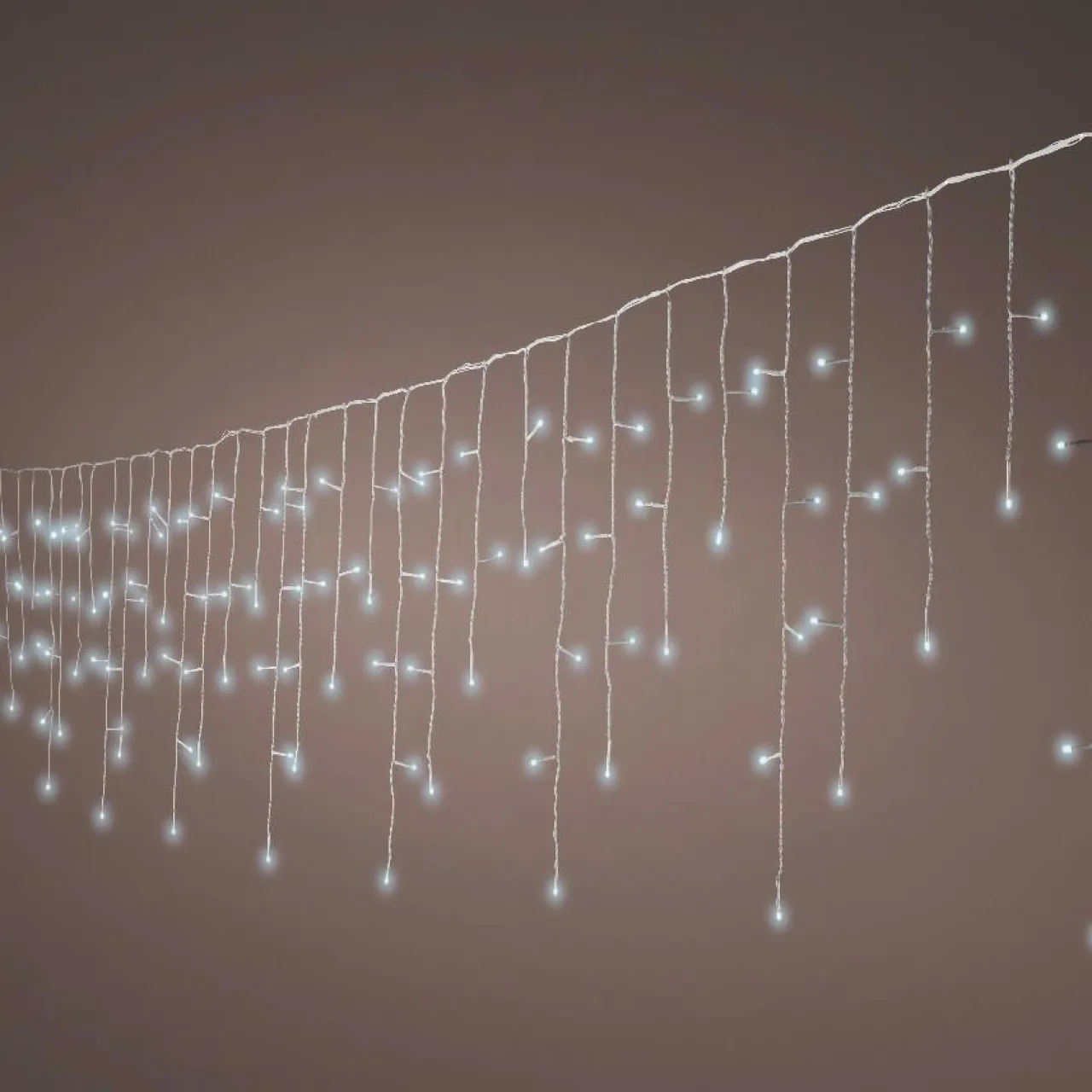 Guirlande Lumineuse|KAEMINGK Stalactite lumineuse à piles 14 m 384 LED câble blanc Durawise Blanc froid