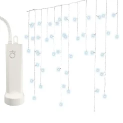 Guirlande Lumineuse|KAEMINGK Stalactite lumineuse à piles 14 m 384 LED câble blanc Durawise Blanc froid