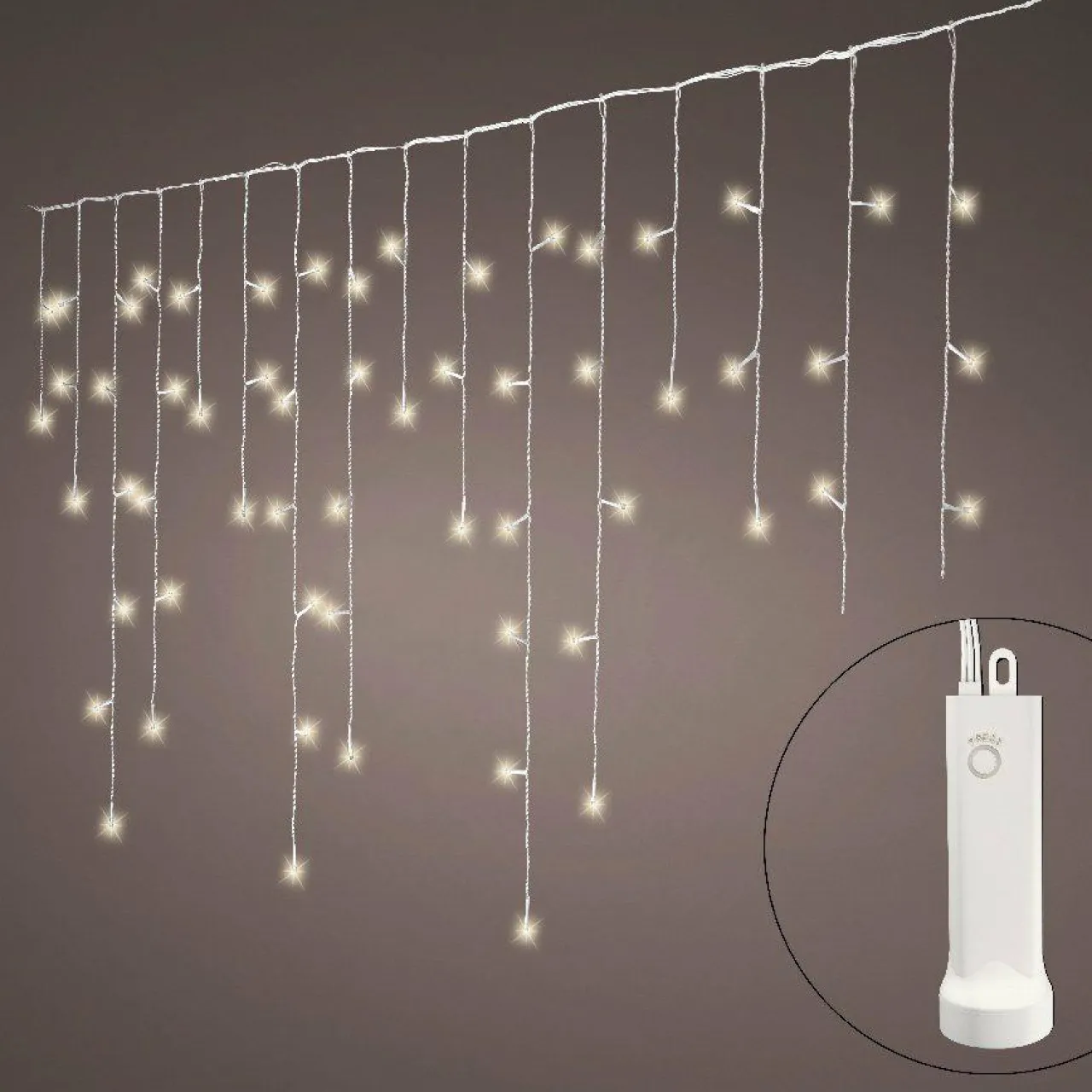 Guirlande Lumineuse|KAEMINGK Stalactite lumineuse à piles 7 m 192 LED Durawise Blanc chaud