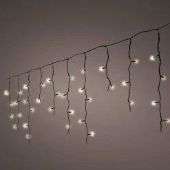 Guirlande Lumineuse|KAEMINGK Stalactite lumineuse Solaire 11 m 259 LED Rechargeable Blanc chaud