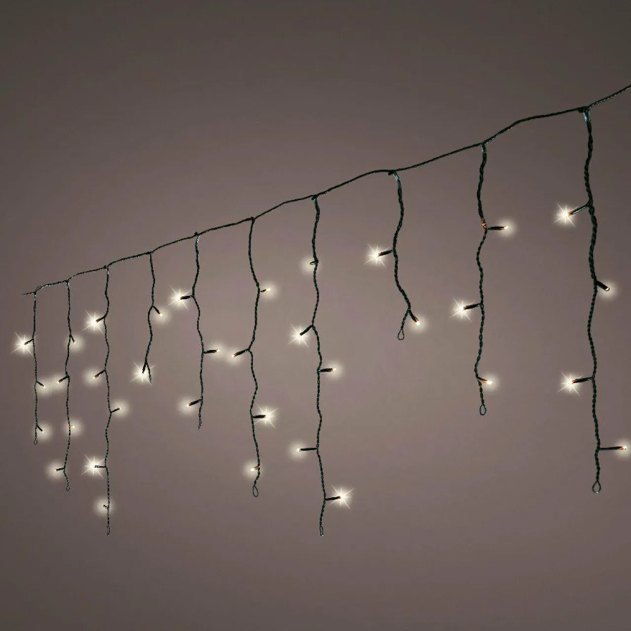 Guirlande Lumineuse|KAEMINGK Stalactite lumineuse Solaire 11 m 259 LED Rechargeable Blanc chaud