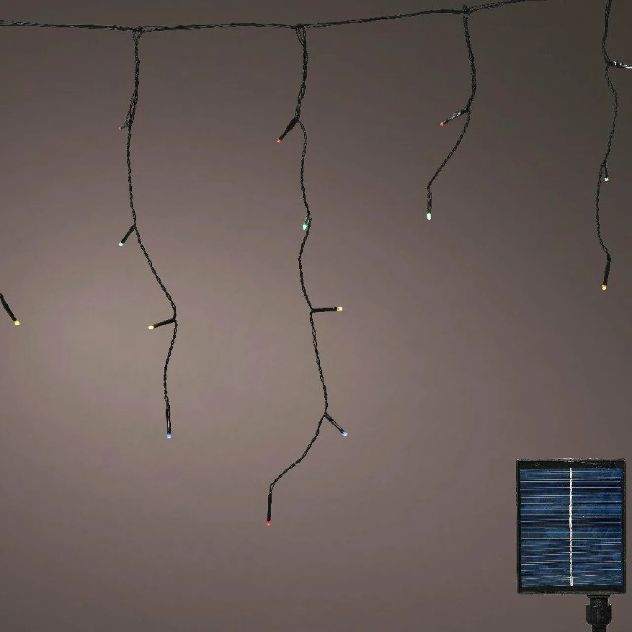 Guirlande Lumineuse|KAEMINGK Stalactite lumineuse Solaire 11 m 259 LED Rechargeable Multicolore