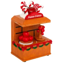 Village De Noël Lumineux|JJA Stand lumineux et animé à piles (H11 cm) Pomme d'amour Multicolore