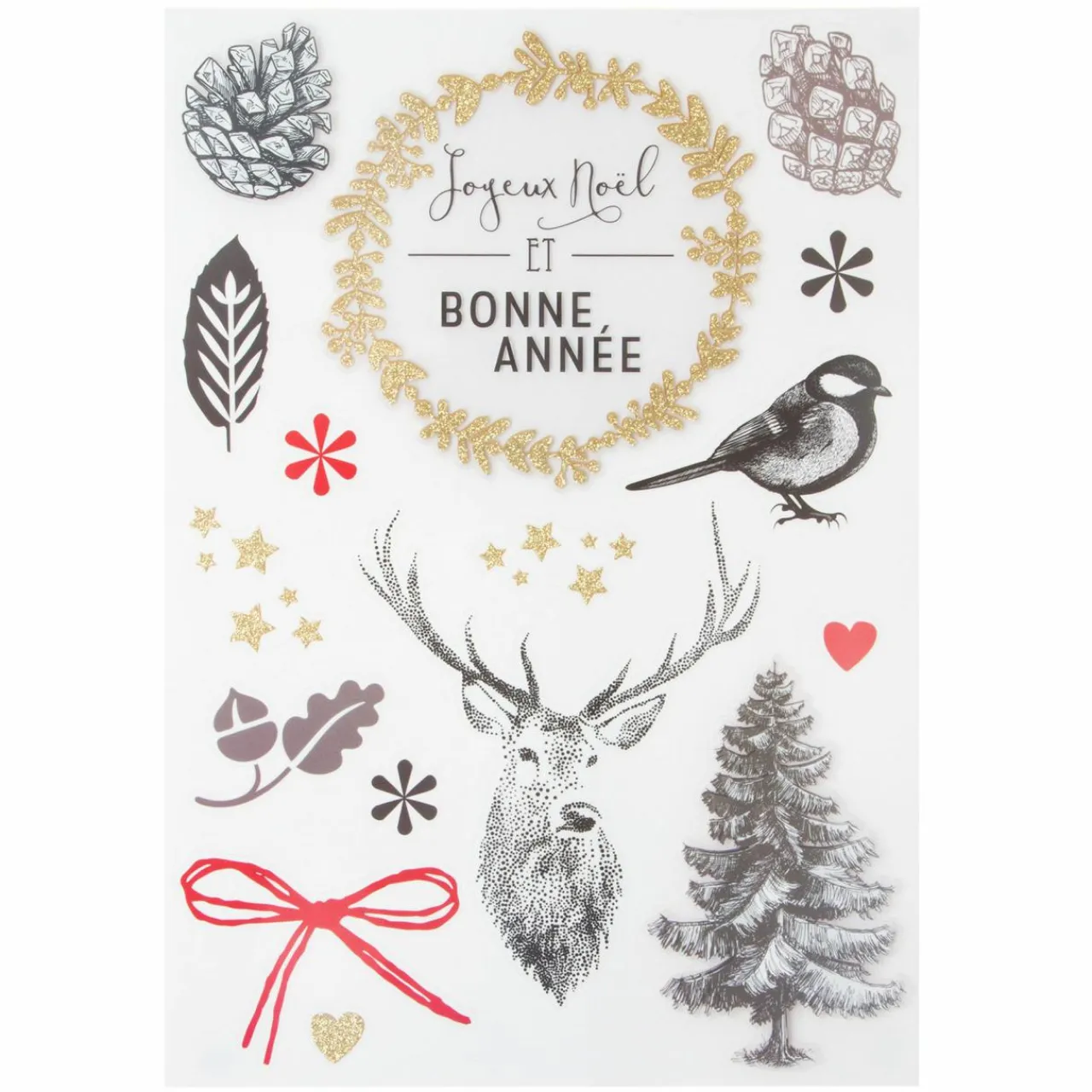 Déco Et Objet De Noël|Feeric Lights & Christmas Stickers pour fenêtre Forêt Gris