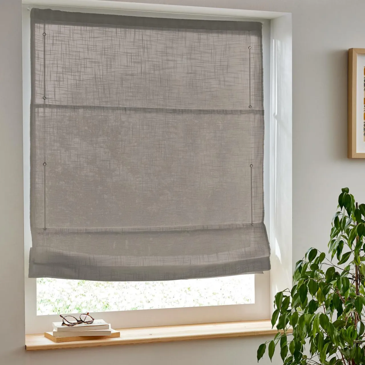 Store|EMINZA Store bateau passe-tringle (90 x 180 cm) Robin Taupe