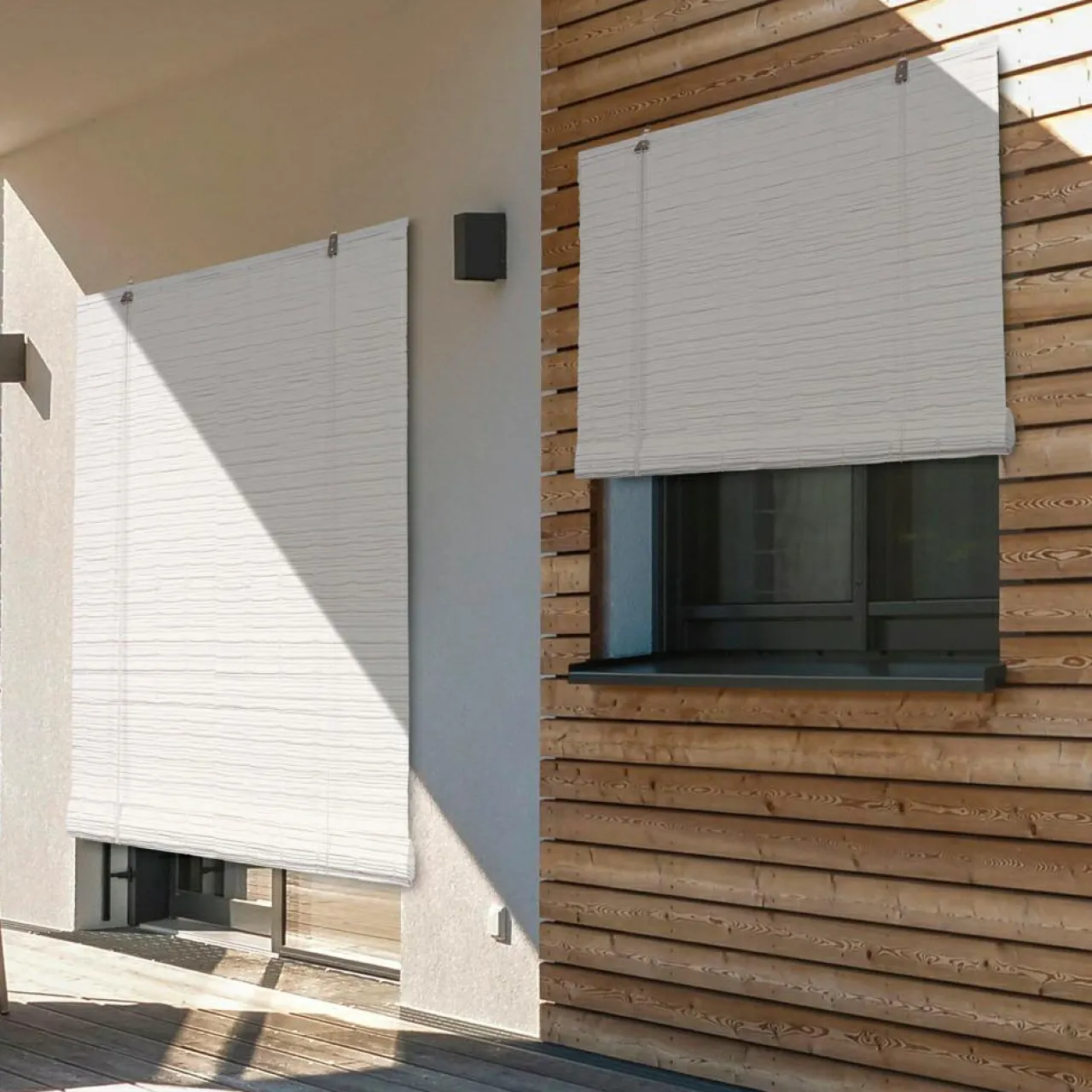 Store|LUANCE Store enrouleur extérieur effet rotin (200 x 200 cm) Tanoa Blanc