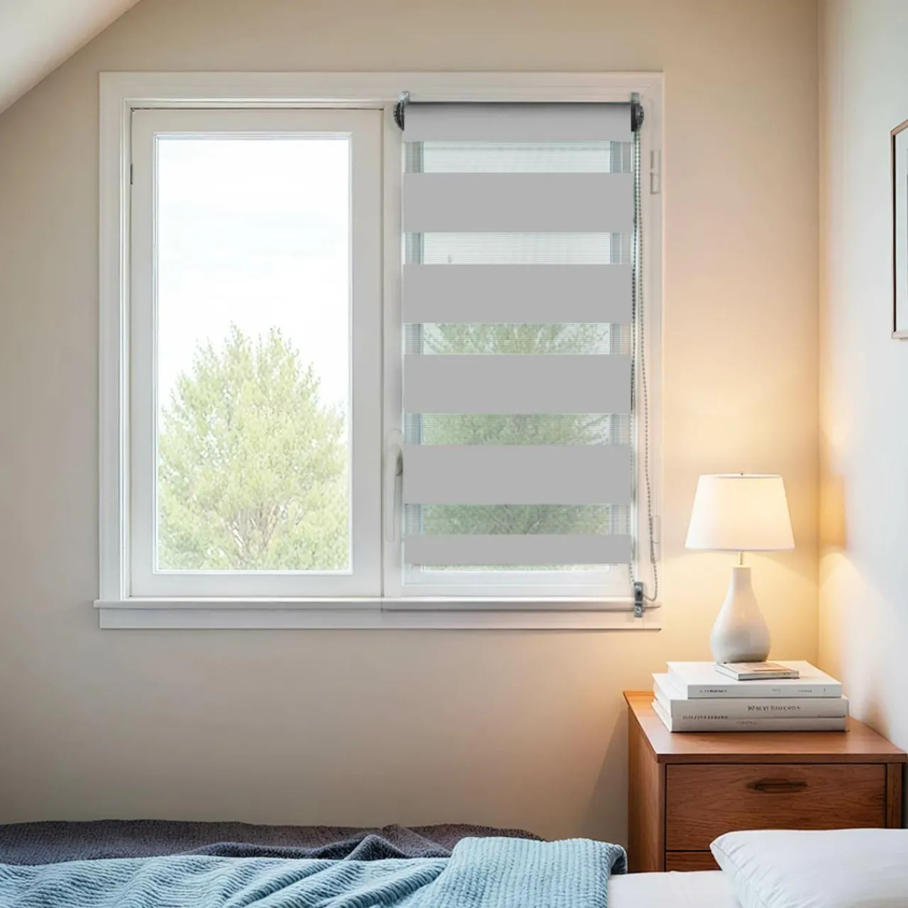 Store|LUANCE Store enrouleur Jour / Nuit (45 x 90 cm) Gris clair