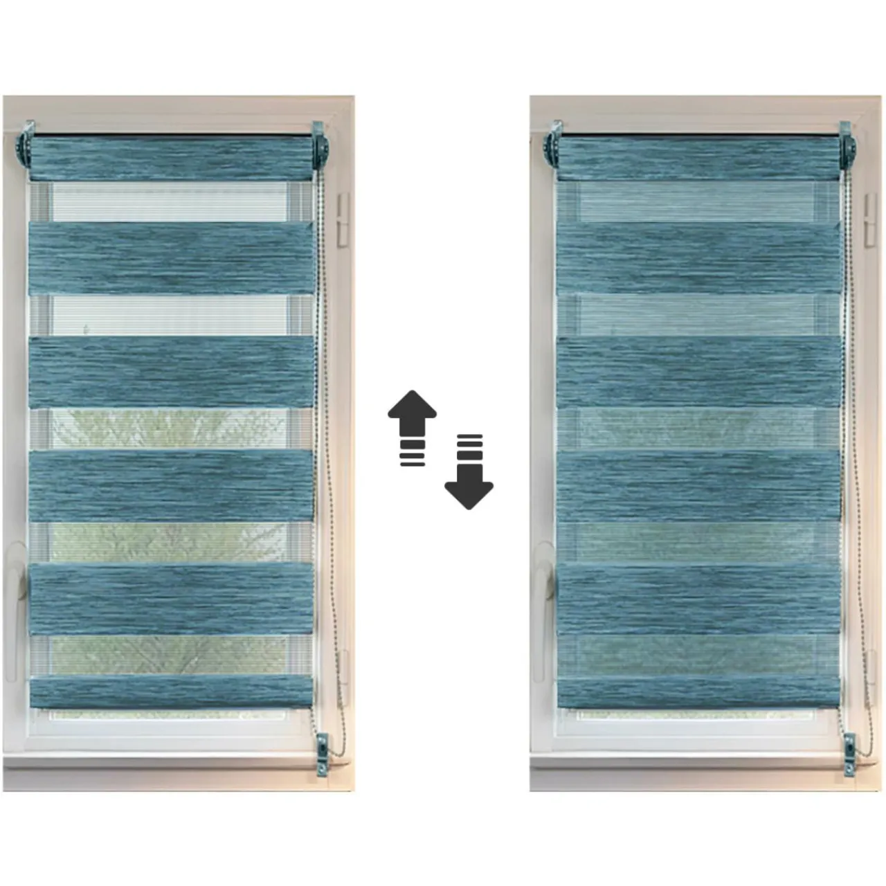 Store|LUANCE Store enrouleur Jour / Nuit (60 x 180 cm) chiné Bleu