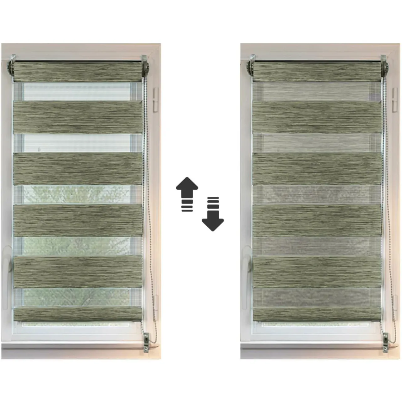 Store|LUANCE Store enrouleur Jour / Nuit (75 x 180 cm) chiné Vert