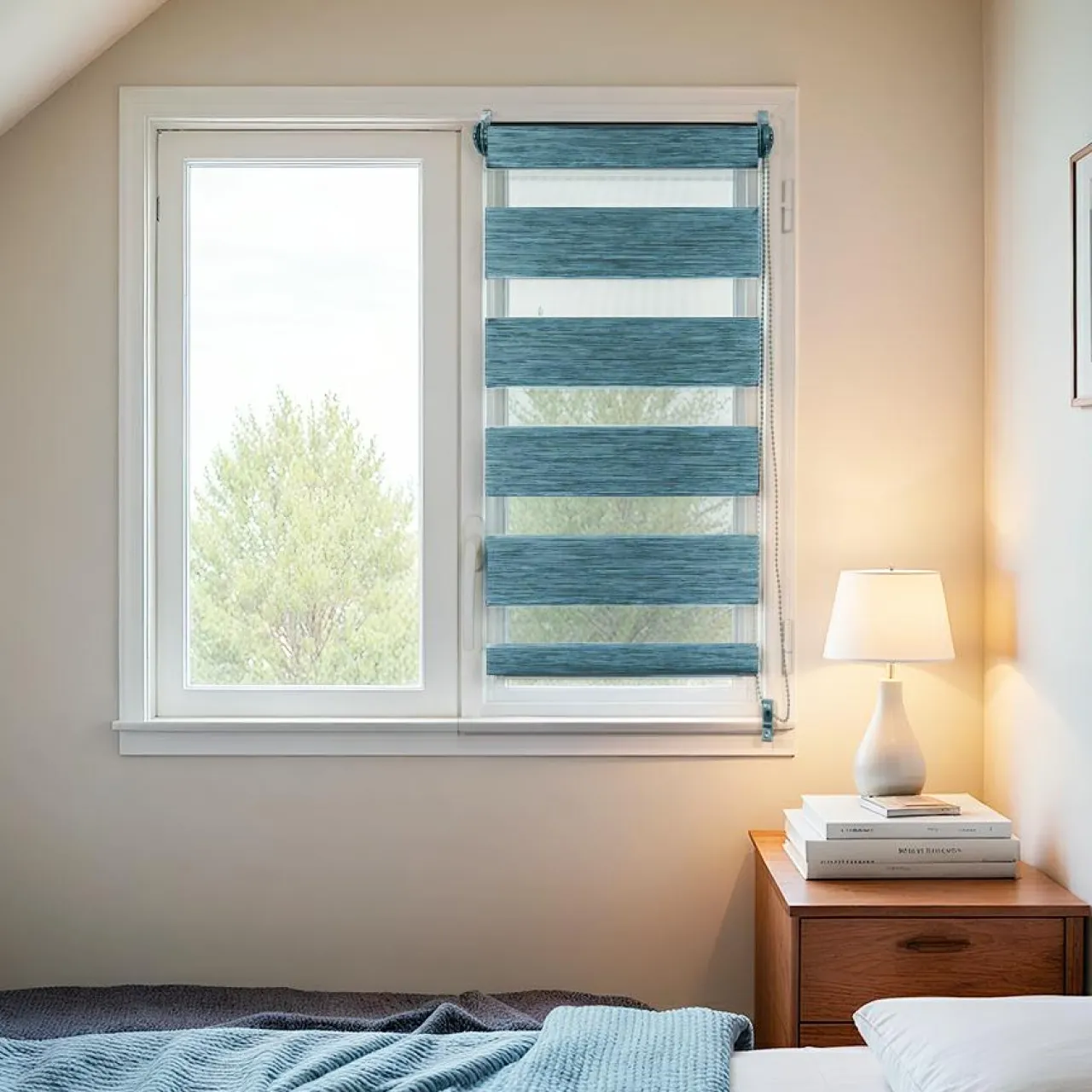 Store|LUANCE Store enrouleur Jour / Nuit (45 x 90 cm) chiné Bleu