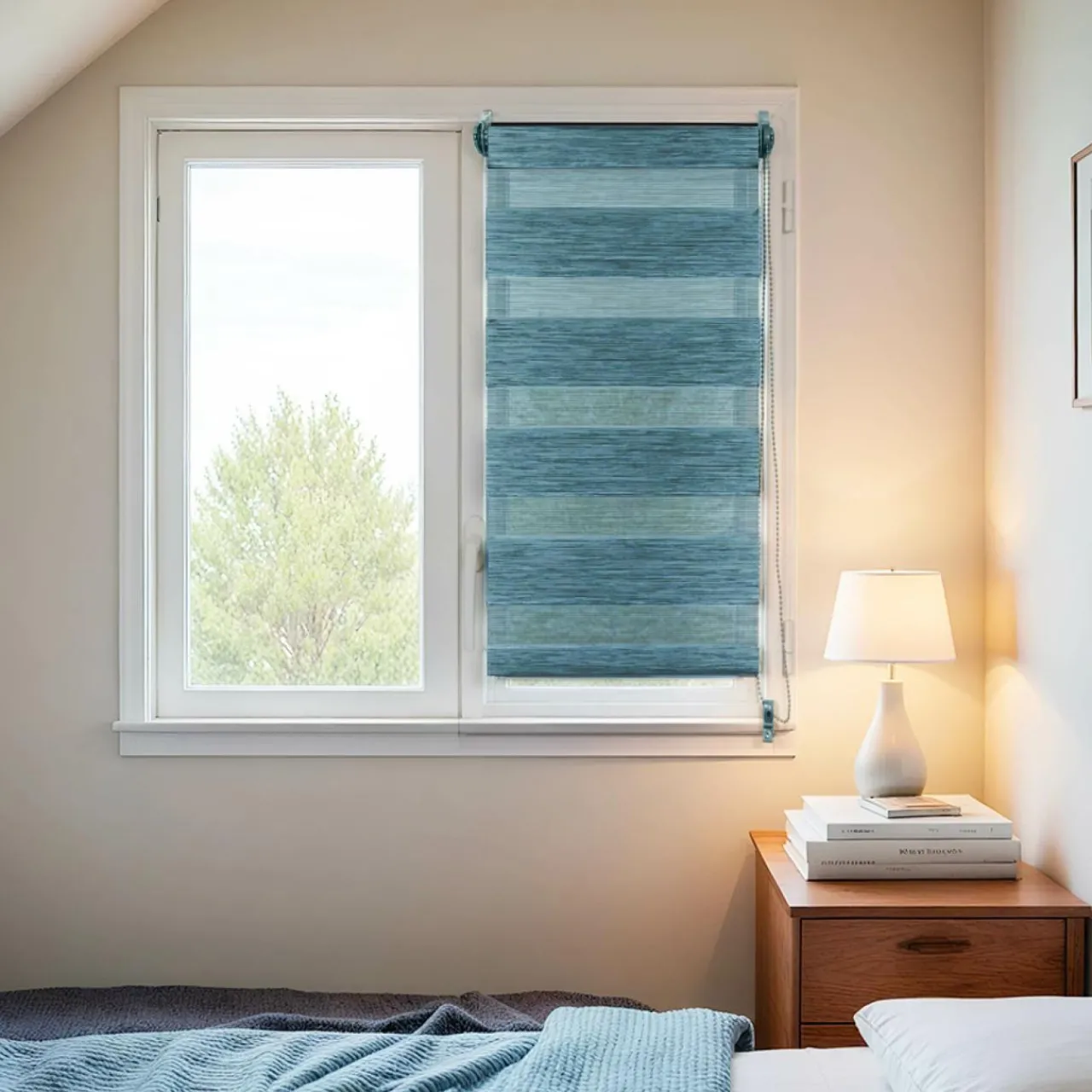 Store|LUANCE Store enrouleur Jour / Nuit (45 x 90 cm) chiné Bleu