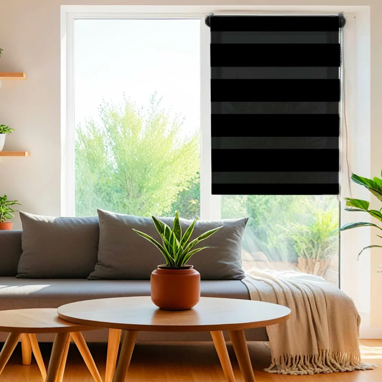 Store|LUANCE Store enrouleur Jour / Nuit (45 x 180 cm) Noir