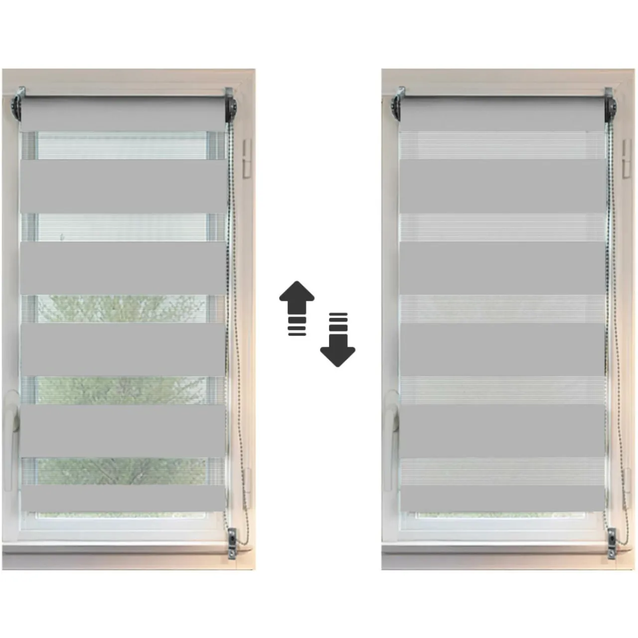 Store|LUANCE Store enrouleur Jour / Nuit (45 x 180 cm) Gris clair