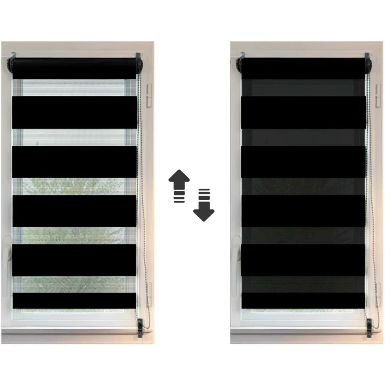 Store|LUANCE Store enrouleur Jour / Nuit (60 x 180 cm) Noir