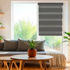 Store|LUANCE Store enrouleur Jour / Nuit (75 x 250 cm) Gris Anthracite