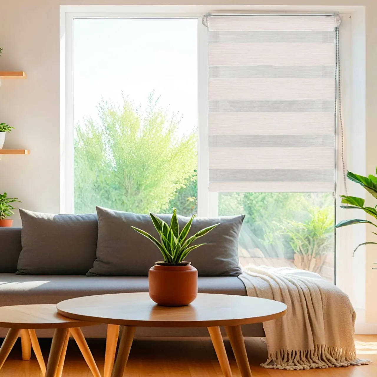 Store|LUANCE Store enrouleur Jour / Nuit (60 x 250 cm) Beige chiné