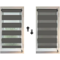 Store|LUANCE Store enrouleur Jour/Nuit (45 x 90 cm) Gris Anthracite