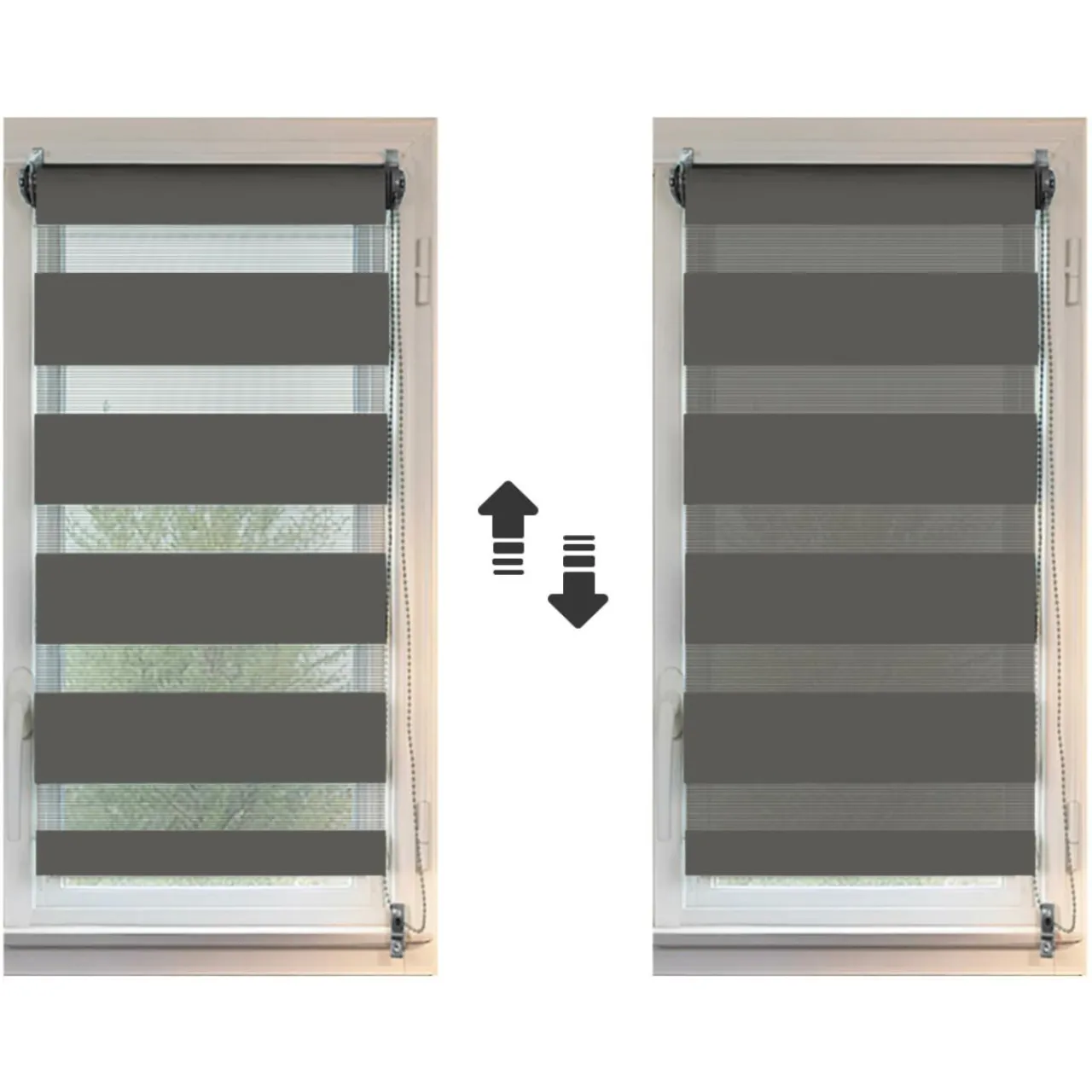 Store|LUANCE Store enrouleur Jour/Nuit (90 x 180 cm) Gris Anthracite