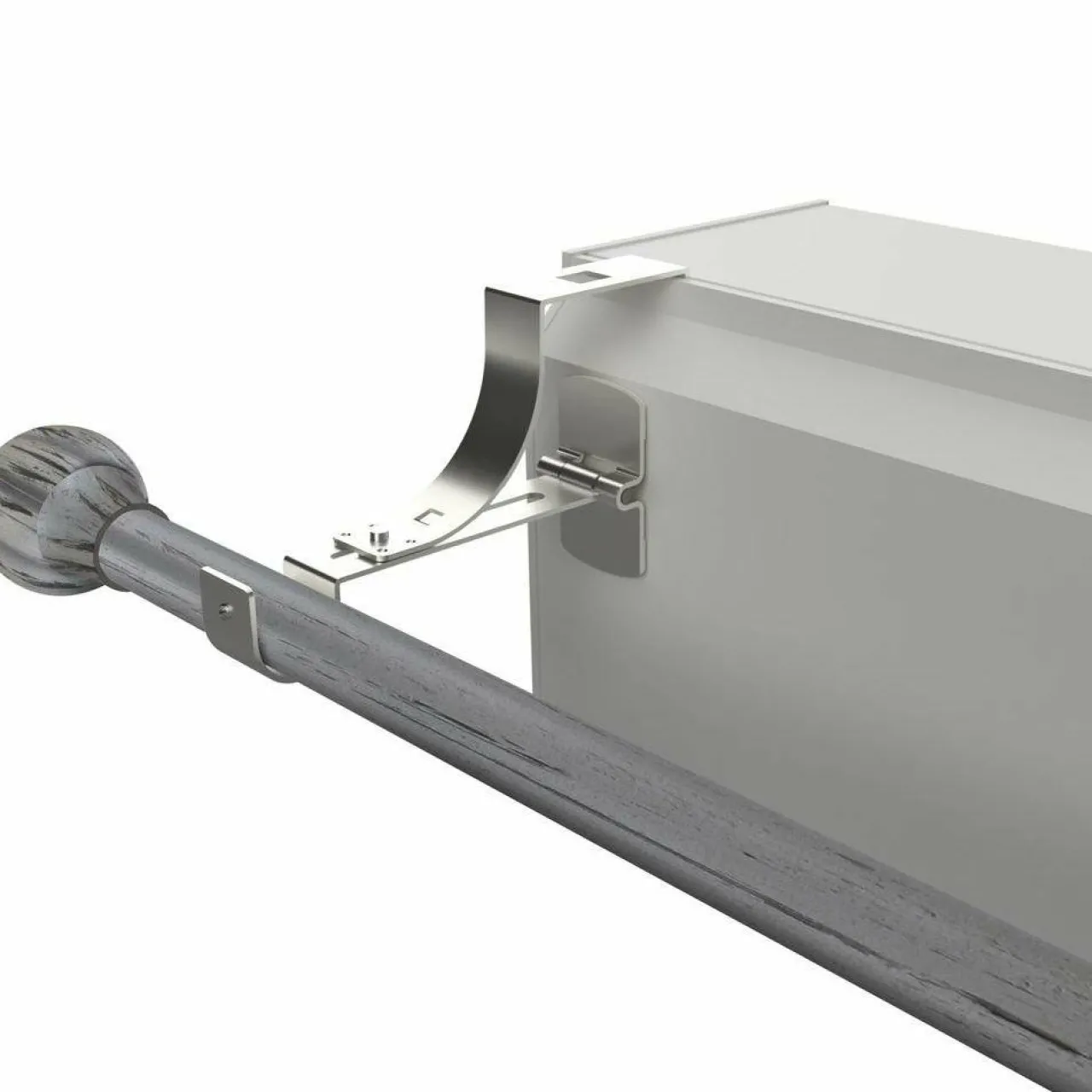 Tringle Voilage Et Support|Tringle À Rideau, Barre Et Support|LUANCE Support à tringle pour caisson de volet roulant (L135 / D20 mm) mat Argent