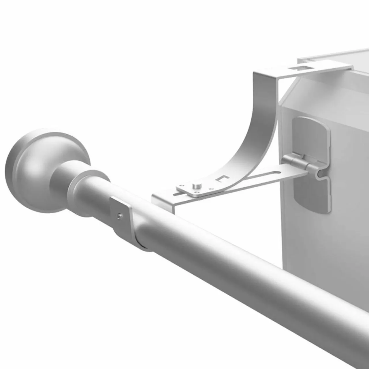 Tringle Voilage Et Support|Tringle À Rideau, Barre Et Support|LUANCE Support à tringle pour caisson de volet roulant (L135 / D20 mm) satiné Blanc