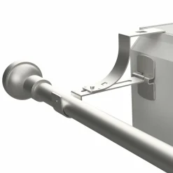 Tringle Voilage Et Support|LUANCE Support à tringle pour caisson de volet roulant (L135 / D28 mm) mat Argent