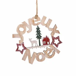 Décoration De Sapin|Feeric Lights & Christmas Suspension Couronne (H15 cm) Joyeux Noël Naturel