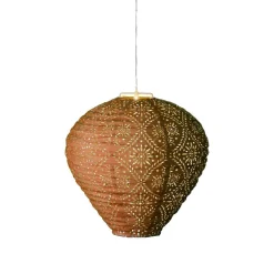 Luminaire Jardin|Eclairage Extérieur|KAEMINGK Suspension de jardin solaire (H28 cm) Lanterne ajourée Marron