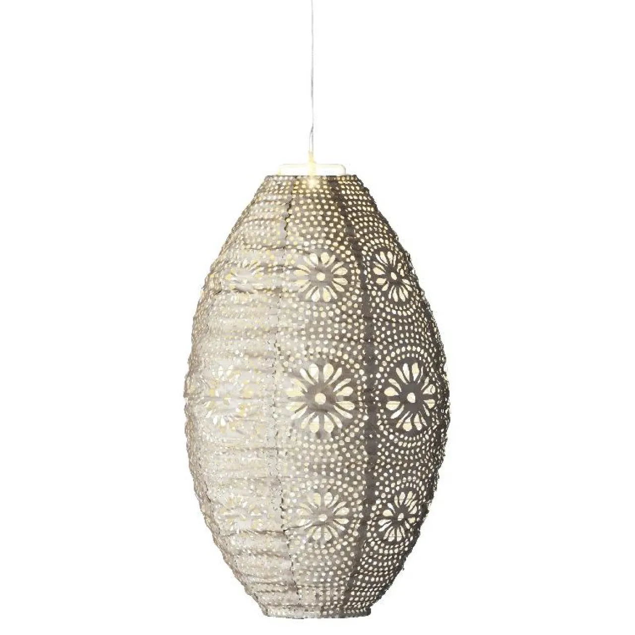 Luminaire Jardin|Eclairage Extérieur|#N/A Suspension de jardin solaire (H38 cm) Lanterne ajourée Marron clair