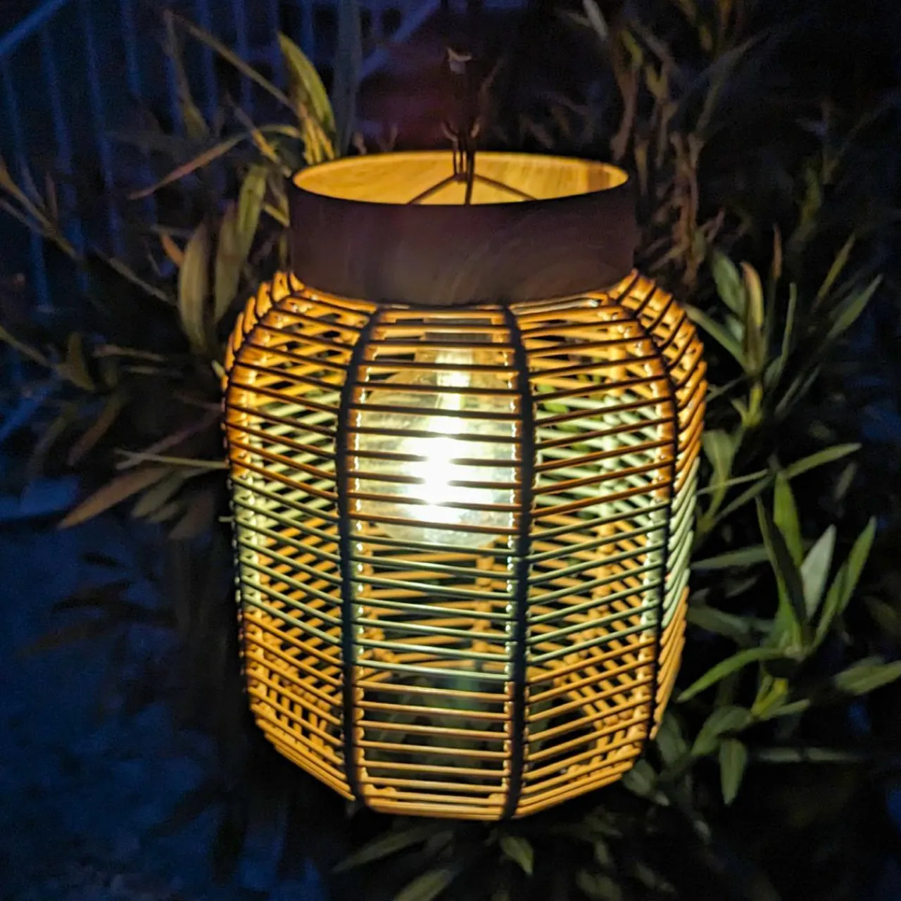 Luminaire Jardin|Eclairage Extérieur|#N/A Suspension de jardin solaire résine tressée LED (D20 cm) Toscane Vert